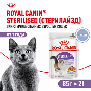 Royal Canin Sterilised Корм консервированный для взрослых кошек в желе