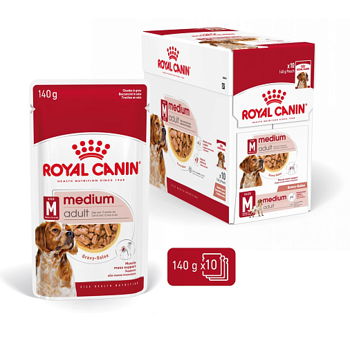 Royal Canin Medium Adult Canine (в соусе) Корм консервированный полнорационный для взрослых собак средних размеров (весом от 11 до 25 кг) в возрасте от 12 месяцев