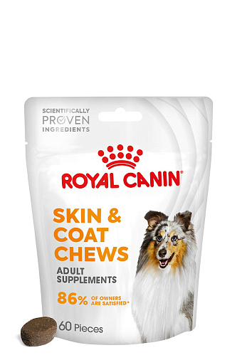 Royal Canin Skin&Coat Chews лакомство взрослых собак, дополнительное питание для поддержания здоровья кожи и шерсти