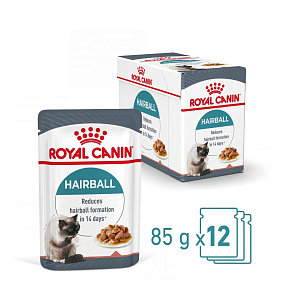 Royal Canin Hairball Care (в соусе) Корм консервированный полнорационный для взрослых кошек (мелкие кусочки в соусе)