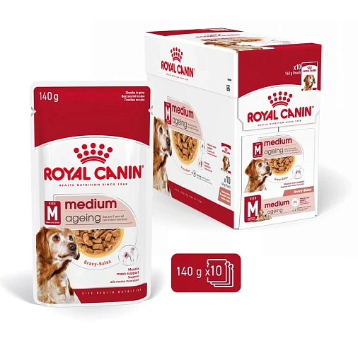 Royal Canin Medium Ageing Canine (в соусе) Корм консервированный полнорационный для стареющих собак средних размеров (весом от 11 до 25 кг) в возрасте 7 лет и старше