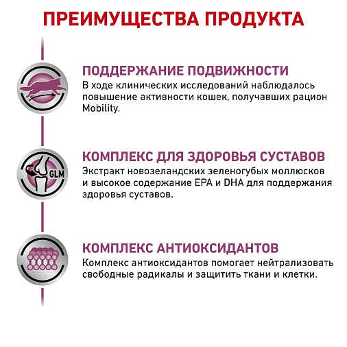 Royal Canin Mobility Корм сухой полнорационный диетический для взрослых кошек, предназначенный для улучшения подвижности суставов. Ветеринарная диета