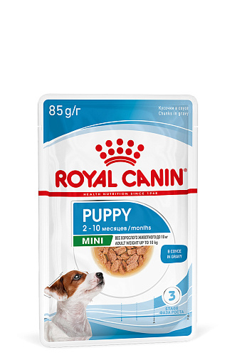Royal Canin Корм для щенков мелких пород (Mini Puppy), кусочки в соусе