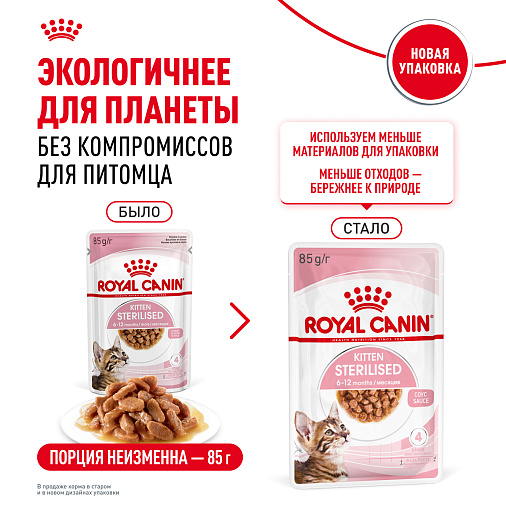 Royal Canin Корм для стерилизованных котят (Kitten Sterilised), в соусе