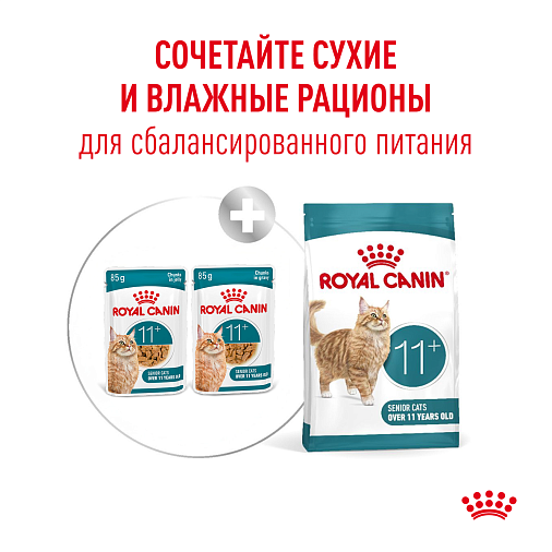 Royal Canin Ageing 11+ Корм влажный для пожилых кошек старше 11 лет, кусочки в соусе
