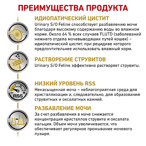 Royal Canin Urinary S/O Chicken Корм консервированный полнорационный диетический для кошек, способствующий растворению струвитных камней и предотвращению их повторного образования. Ветеринарная диета.