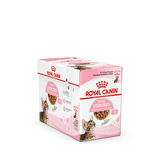 Royal Canin KITTEN STERILISED Корм консервированный полнорационный для кошек — Специально для кастрированных и стерилизованных котят (в возрасте от 6 до 12 месяцев), мелкие кусочки в соусе