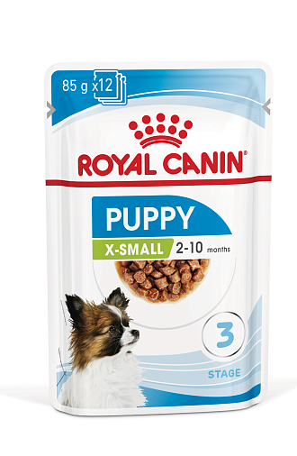 Royal Canin X-Small Puppy Canine (в соусе) Корм консервированный полнорационный для щенков собак миниатюрных размеров в возрасте от 2 до 10 месяцев