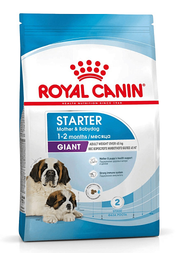 Royal Canin Giant Starter Корм сухой для щенков очень крупных размеров до 2 месяцев, беременных и кормящих сук
