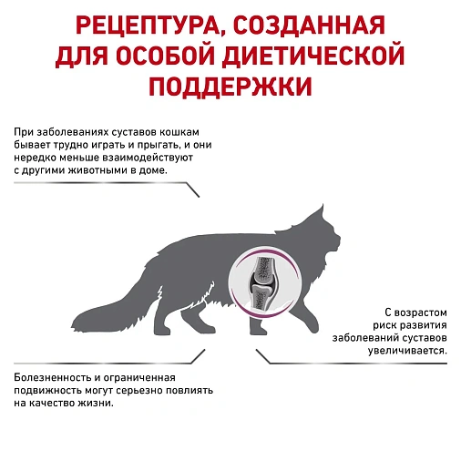 Royal Canin Mobility Корм сухой полнорационный диетический для взрослых кошек, предназначенный для улучшения подвижности суставов. Ветеринарная диета