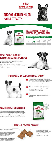 Royal Canin Mini Adult Корм сухой для взрослых собак мелких размеров от 10 месяцев