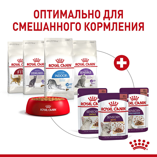 Royal Canin Sensory ощущения Полнорационный влажный корм для взрослых котов, стимулирующий вкусовые рецепторы для распознавания уникальных текстур (в желе)
