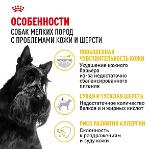 Royal Canin Mini Dermacomfort Корм сухой для взрослых собак мелких размеров при раздражениях и зуде кожи