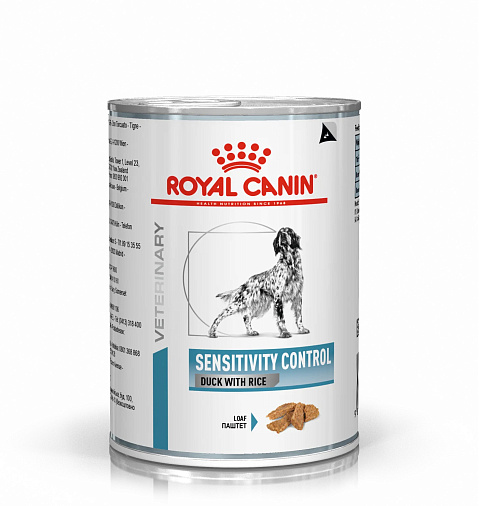 Royal Canin Sensitivity Корм консервированный полнорационный диетический (утка и рис) для взрослых собак, применяемый при пищевой аллергии или пищевой непереносимости. Ветеринарная диета. (паштет)