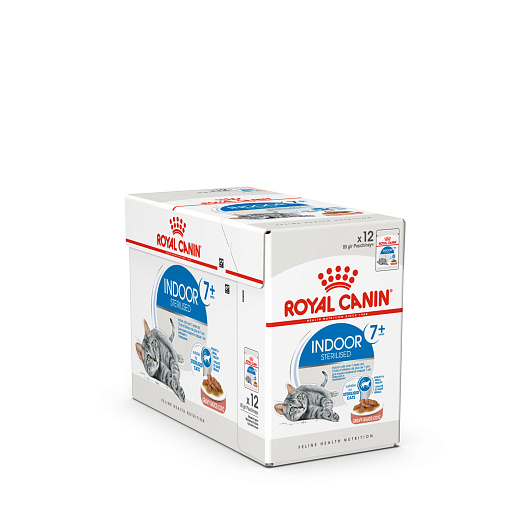 Royal Canin INDOOR STERILISED 7+ Корм консервированный полнорационный для кошек (в возрасте от 7 до 12 лет), живущих в помещении (мелкие кусочки в соусе)