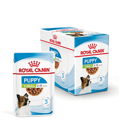 Royal Canin X-Small Puppy Canine (в соусе) Корм консервированный полнорационный для щенков собак миниатюрных размеров в возрасте от 2 до 10 месяцев