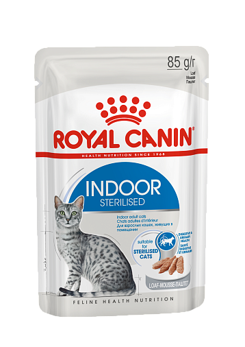 Royal Canin Indoor Sterilised (в паштете) Корм консервированный полнорационный для взрослых кошек (в возрасте от 1 года до 7 лет), постоянно живущих в помещении