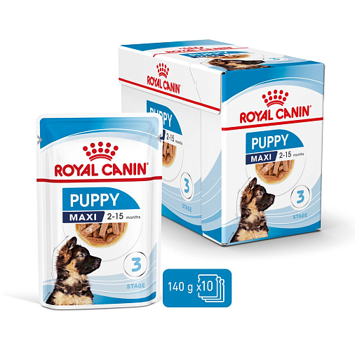 Royal Canin Maxi Puppy Canine (в соусе) Корм консервированный полнорационный для щенков собак крупных размеров (вес взрослой собаки от 26 до 44 кг) в возрасте до 15 месяцев