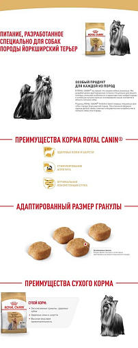 Royal Canin Yorkshire Terrier Adult Корм сухой для взрослых собак породы Йоркширский Терьер от 10 месяцев