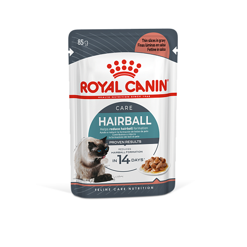 Royal Canin Hairball Care (в соусе) Корм консервированный полнорационный для взрослых кошек (мелкие кусочки в соусе)