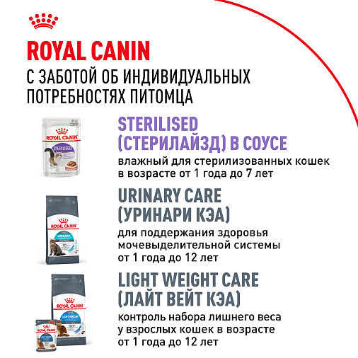 Royal Canin Sterilised Корм консервированный для взрослых кошек в желе