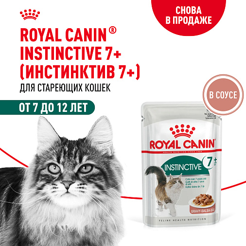 Royal Canin INSTINCTIVE 7+ Корм консервированный полнорационный для кошек в возрасте старше 7 лет (мелкие кусочки в соусе)