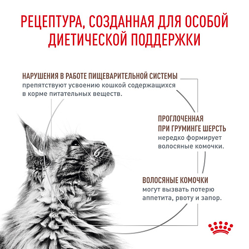 Royal Canin GASTROINTESTINAL HAIRBALL (ГАСТРОИНТЕСТИНАЛ ХЭЙРБОЛЛ) Корм сухой для взрослых кошек для профилактики образования волосяных комочков