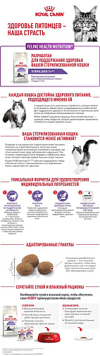 Royal Canin Sterilised 7+ Корм сухой полнорационный сбалансированный для стерилизованных кошек в возрасте от 7 до 12 лет