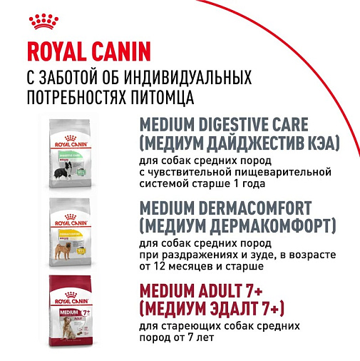 Royal Canin Medium Adult Корм сухой для взрослых собак средних размеров от 12 месяцев до 7 лет