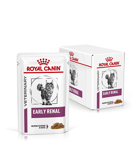 Royal Canin Early Renal (в соусе) Корм консервированный полнорационный диетический для взрослых кошек при ранней стадии почечной недостаточности. Ветеринарная диета