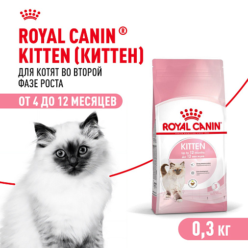 Royal Canin Kitten Корм сухой сбалансированный для котят в период второй фазы роста до 12 месяцев
