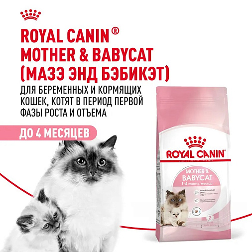 Royal Canin Mother&Babycat Корм сухой для котят в период первой фазы роста и отъема, беременных и кормящих кошек