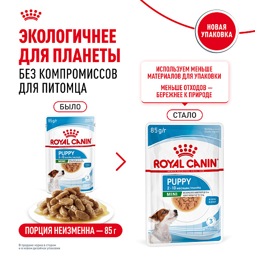 Royal Canin Корм для щенков мелких пород (Mini Puppy), кусочки в соусе