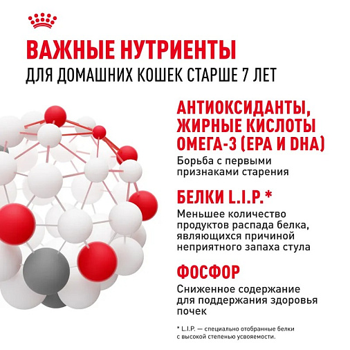 Royal Canin Indoor 7+ Корм сухой полнорационный сбалансированный для стареющих кошек (в возрасте от 7 до 12 лет), живущих в помещении