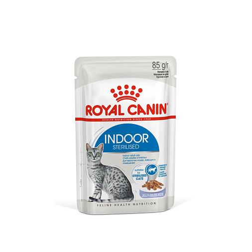 Royal Canin Indoor Sterilised (в желе) Корм консервированный полнорационный для взрослых кошек (в возрасте от 1 года до 7 лет), постоянно живущих в помещении