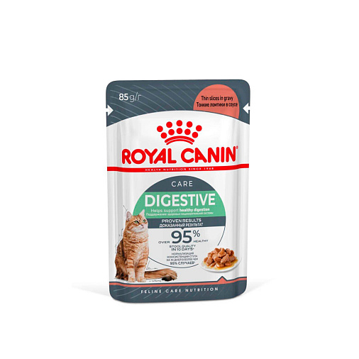 Royal Canin Digestive Care Корм консервированный полнорационный для взрослых кошек с чувствительным пищеварением, тонкие ломтики в соусе