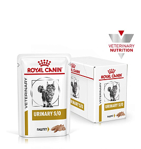 Royal Canin Urinary S/O (паштет) Корм консервированный полнорационный диетический для кошек, способствующий растворению струвитных камней и предотвращению их повторного образования. Ветеринарная диета