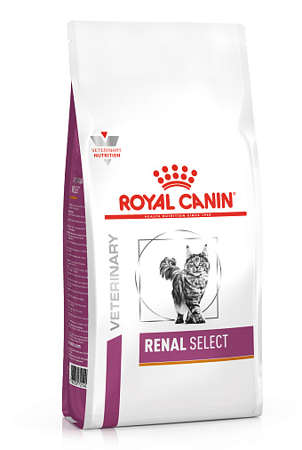 Royal Canin Renal Select Корм сухой полнорационный диетический для взрослых кошек с пониженным аппетитом для поддержания функции почек при острой или хронической почечной недостаточности. Крокета двойной текстуры. Ветеринарная диета
