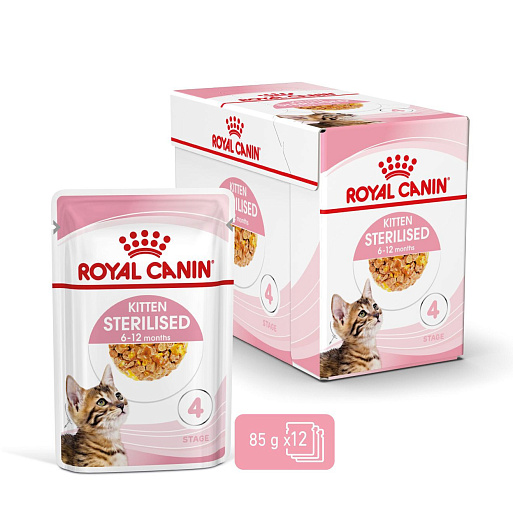 Royal Canin KITTEN STERILISED Корм консервированный полнорационный для кошек - Специально для кастрированных и стерилизованных котят (в возрасте от 6 до 12 месяцев), мелкие кусочки в желе