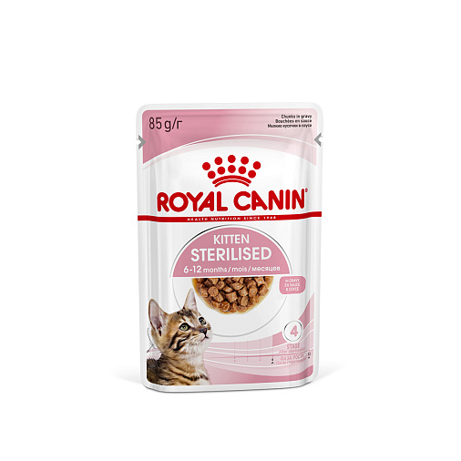 Royal Canin KITTEN STERILISED Корм консервированный полнорационный для кошек - Специально для кастрированных и стерилизованных котят (в возрасте от 6 до 12 месяцев), мелкие кусочки в желе