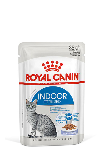 Royal Canin Indoor Sterilised (в желе) Корм консервированный полнорационный для взрослых кошек (в возрасте от 1 года до 7 лет), постоянно живущих в помещении
