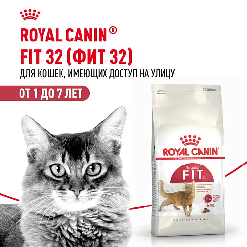 Royal Canin Fit 32 Корм сухой сбалансированный для взрослых умеренно активных кошек от 1 года