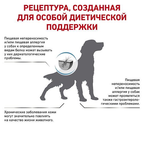 Royal Canin Anallergenic, Корм сухой полнорационный диетический для взрослых собак, применяемый при пищевой аллергии или пищевой непереносимости. Ветеринарная диета