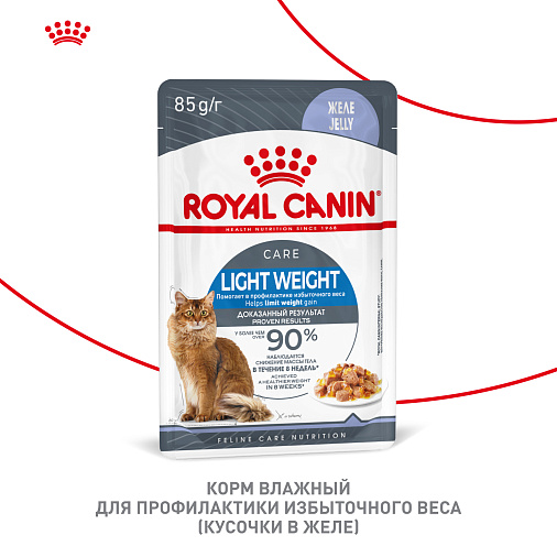 Royal Canin Корм для профилактики избыточного веса у взрослых кошек (Light Weight Care), мелкие кусочки в желе