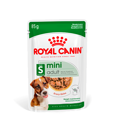 Royal Canin Mini Adult Canine (в соусе) Корм консервированный полнорационный для взрослых собак мелких размеров (весом от 1 до 10 кг) в возрасте от 10 месяцев