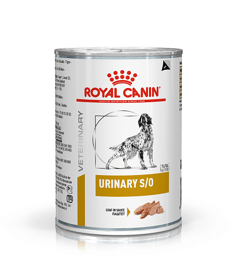 Royal Canin Urinary S/O (паштет) Корм консервированный полнорационный диетический для взрослых собак, способствующий растворению струвитных камней и предотвращению их повторного образования