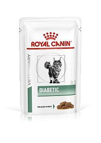 Royal Canin Diabetic (в соусе) Корм консервированный полнорационный диетический для взрослых кошек, разработанный для регулирования уровня глюкозы при сахарном диабете. Ветеринарная диета
